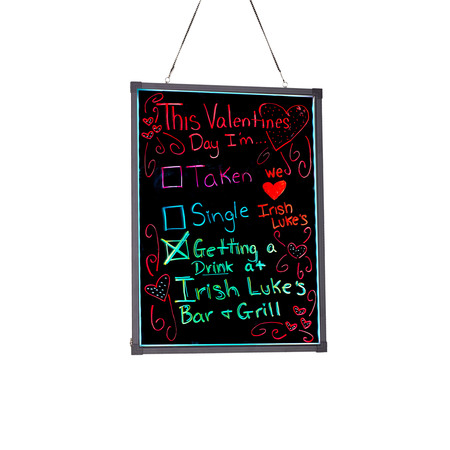 ALPINE INDUSTRIES LED Illuminated Hanging Message Writing Board 24" x 32" 495-04